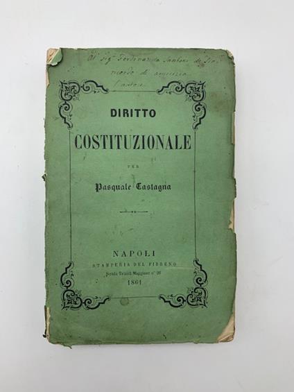 Diritto costituzionale - copertina