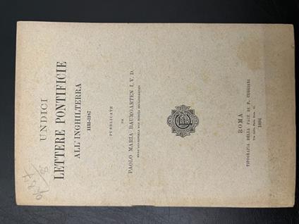 Undici lettere pontificie all'Inghilterra 1131-1187 - copertina