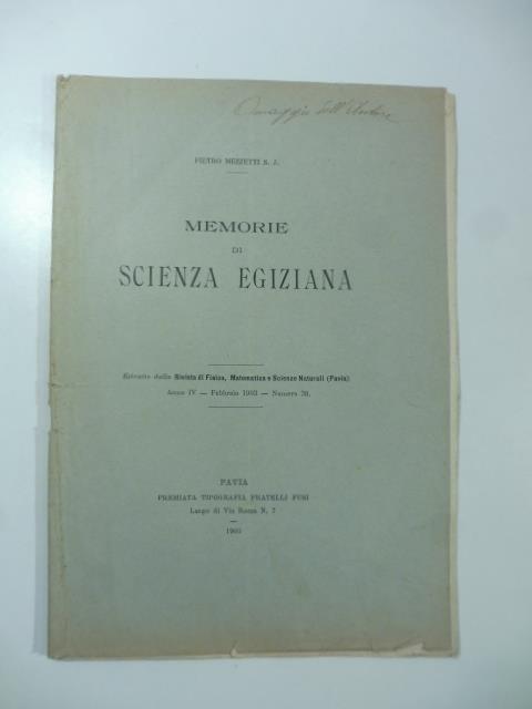 Memorie di scienza egiziana