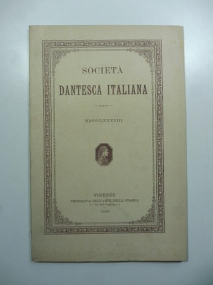 Societa' dantesca italiana - copertina