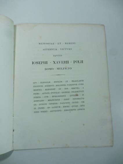Iosephi Xaverii Polii Ellogium - copertina