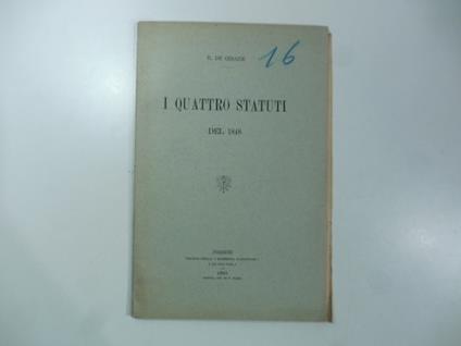 I quattro statuti del 1848 - copertina