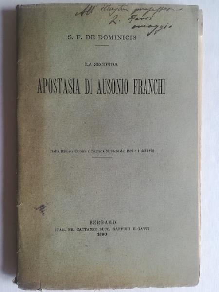 La seconda apostasia di Ausonio Franchi - copertina