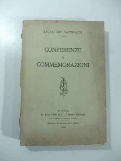 Conferenze e commemorazioni - copertina