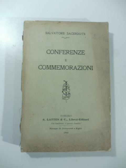 Conferenze e commemorazioni - copertina
