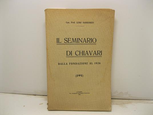 Il seminario di Chiavari dalla fondazione al 1926 - copertina