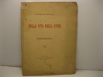 Della vita negli astri. Conferenza - copertina