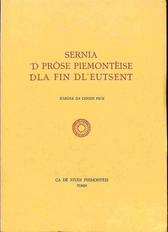 Sernia 's prose piemonteise dla fin dl'eutsent - copertina