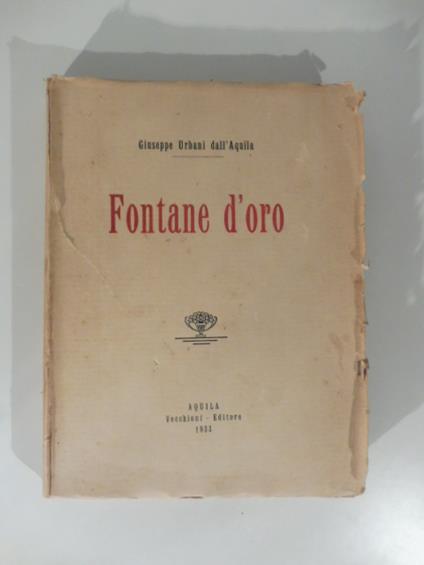 Fontane d'oro - copertina
