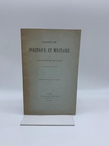 Position politique et militaire du Departement de Corse au premier Juin 1793 - copertina