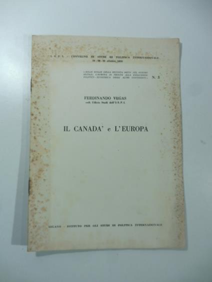 Il Canada e l'Europa - copertina