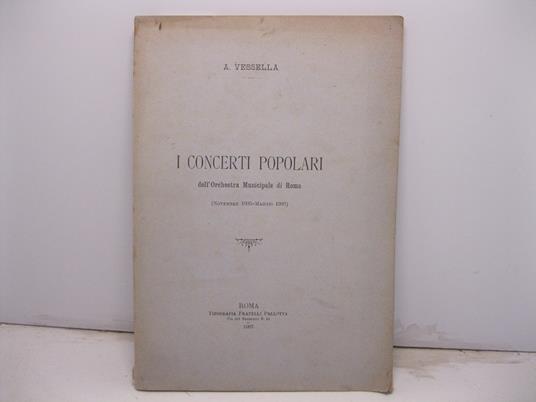 I concerti popolari dell'Orchestra Municipale di Roma (Novembre 1905-maggio 1907) - copertina