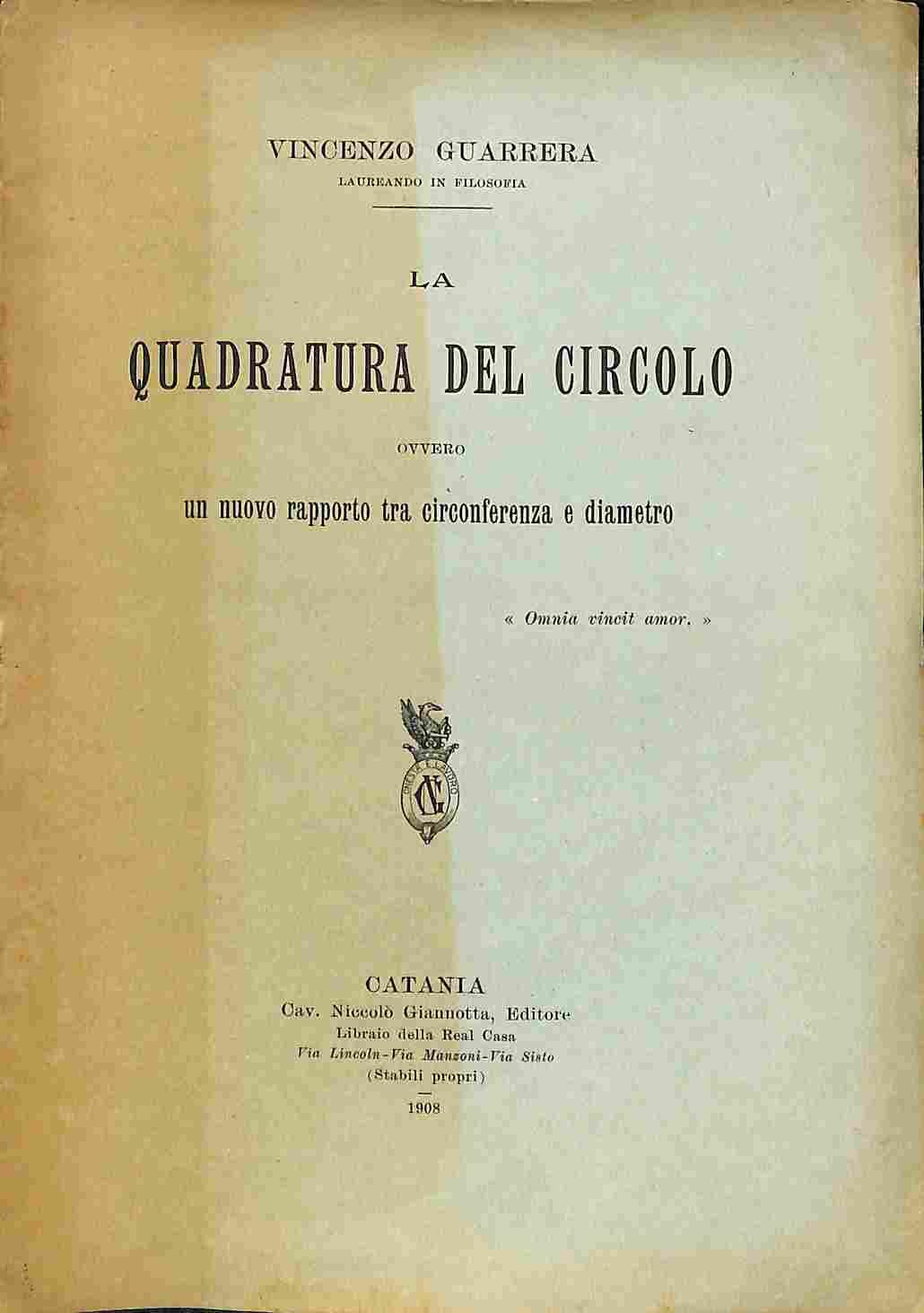 La quadratura del circolo ovvero un nuovo rapporto tra circonferenza e diametro