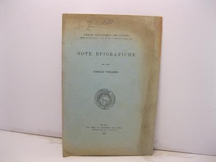 Note epigrafiche - copertina