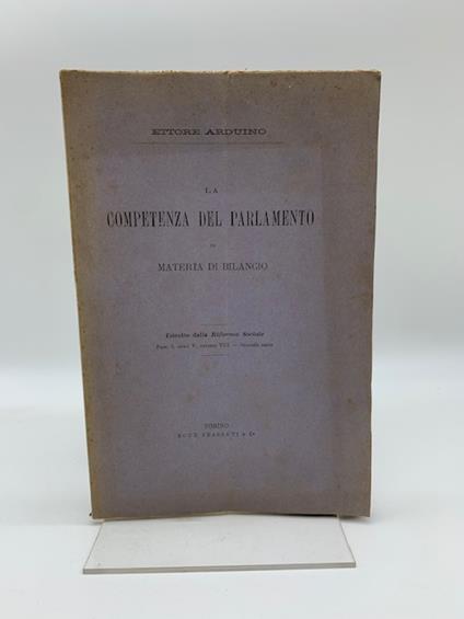 La competenza del Parlamento in materia di bilancio - Ettore Arduino - copertina