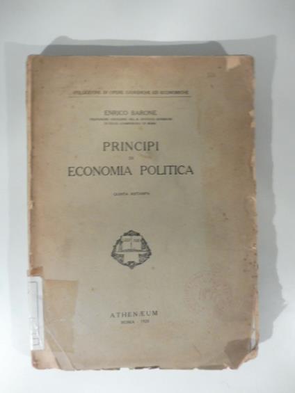 Prinicpi di economia politica - Enrico Barone - copertina
