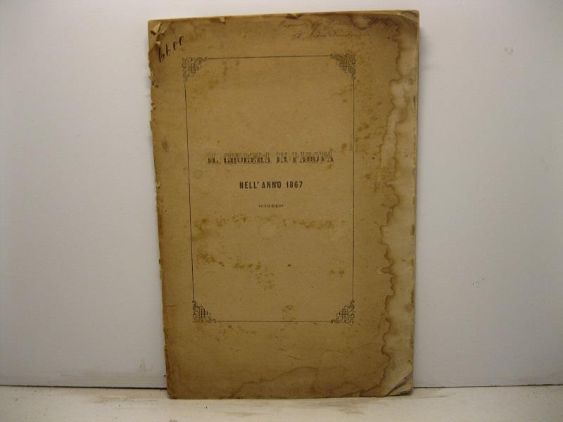 Il cholera in Padova nell'anno 1867. Relazione letta all'Accademia di Scienze, lettere ed arti in Padova nella tornata 19 Genajo 1868 e pubblicata a cura della Giunta Municipale