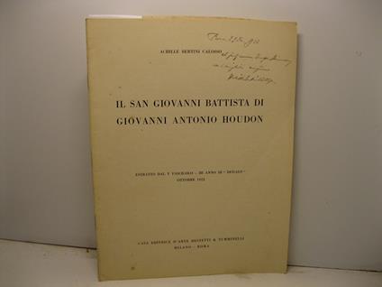 Il San Giovanni Battista di Giovanni Antonio Houdon - Achille Bertini Calosso - copertina