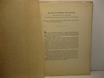 Efemeride e statistica del fiume Tevere nell'anno 1869 LEG. CON: Statistica delle altezze del Tevere all'idrometro di Ripetta nel novennio dal 1o Gennaro 1862 a tutto il 31 Decembre 1870 LEG. CON: Efemeride della straordinaria piena del Tevere dei gi - Alessandro Betocchi - copertina