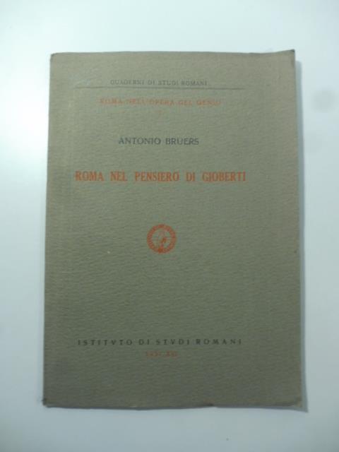 Roma nel pensiero di Gioberti - Antonio Bruers - copertina