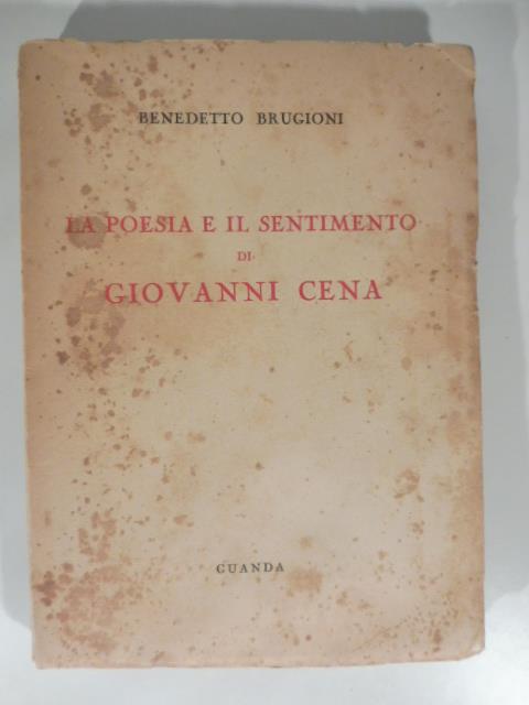 La poesia e il sentimento di Giovanni Cena