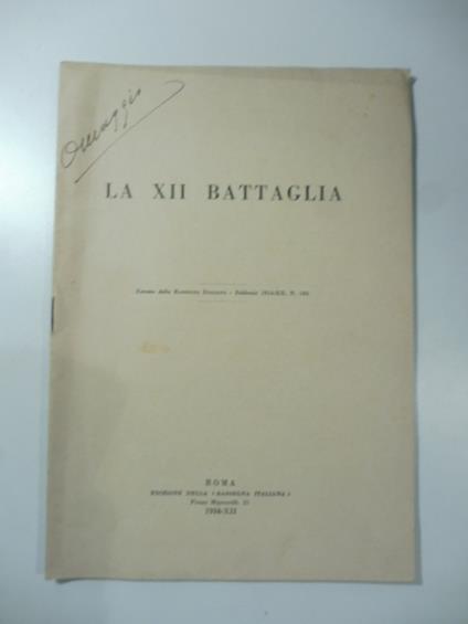 La XII battaglia - Raffaele Cadorna - copertina