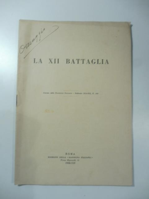 La XII battaglia - Raffaele Cadorna - copertina