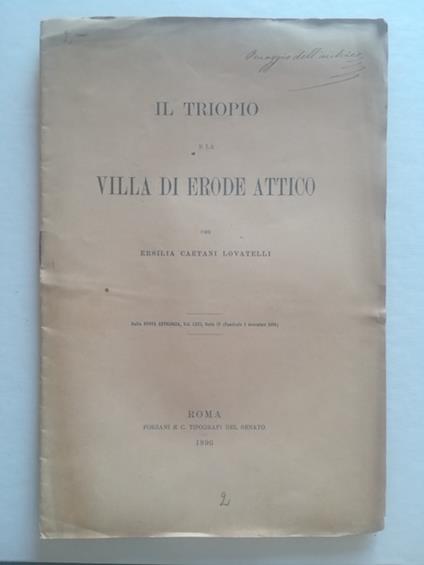 Il triopio e la villa di Erode Attico - Ersilia Caetani Lovatelli - copertina