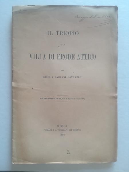 Il triopio e la villa di Erode Attico - Ersilia Caetani Lovatelli - copertina