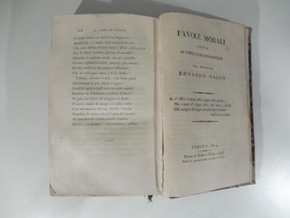 Favole morali scritte in terza rima piemontese da messer Edoardo Calvo - Edoardo Calvo - copertina