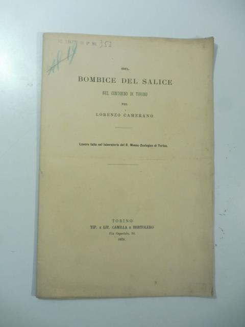 Del bombice del salice nel contorno di Torino