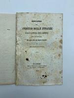 Discorso del Ministro delle Finanze alla Camera dei Comuni sull'istituzione del Gran libro del Debito pubblico e del Banco di Sicilia