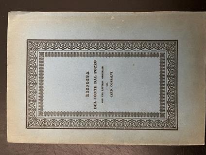 Risposta del Conte Dal Pozzo a una parte di una recente scrittura del Sig. Avvocato Amici che il riguarda - Ferdinando Dal Pozzo - copertina