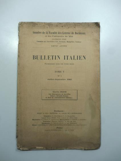 Les descriptions de batailles dans l'Orlando furioso et dans la Gerusalemme liberata - Charles Dejob - copertina