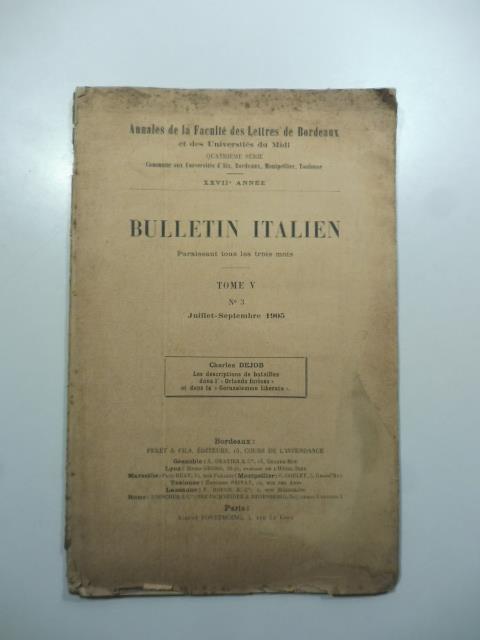 Les descriptions de batailles dans l'Orlando furioso et dans la Gerusalemme liberata - Charles Dejob - copertina