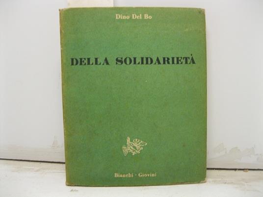 Della solidarieta' - Dino Del Bo - copertina