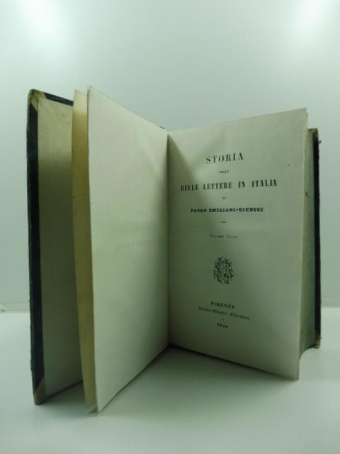 Storia delle belle arti in Italia - Paolo Emiliani Giudici - copertina