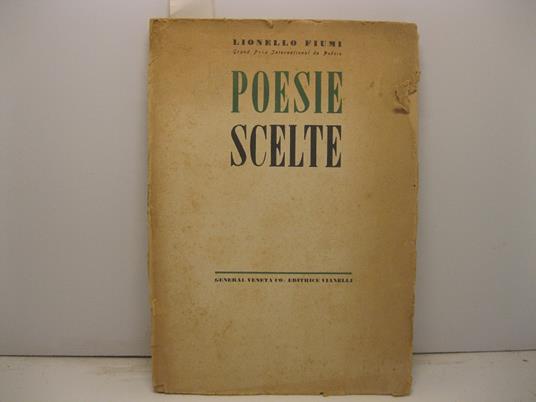 Poesie scelte. 1913 1953 - Lionello Fiumi - copertina