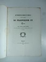 De' principali edifizj in Modena sotto il Regno di Francesco IV. Cenni