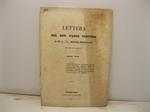 Lettera del rev. Padre Ventura al sig. L... T... ministro protestante tradotta dal francese. Agosto 1849