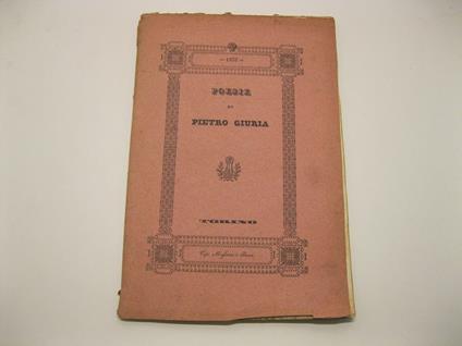 Poesie di Pietro Giuria - Pietro Giuria - copertina