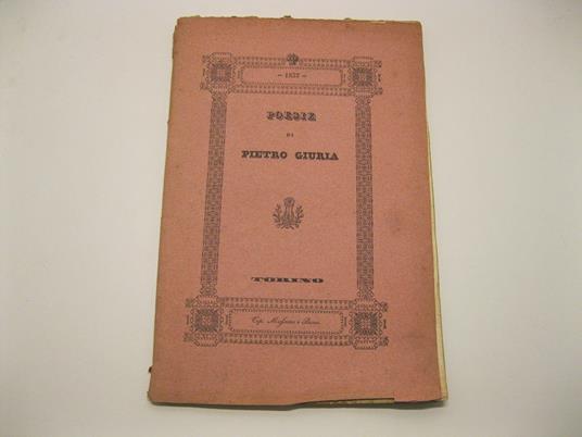 Poesie di Pietro Giuria - Pietro Giuria - copertina