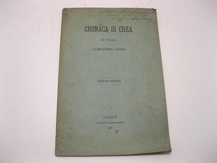 Cronaca di Crea. Parte prima - Alessandro Godio - copertina