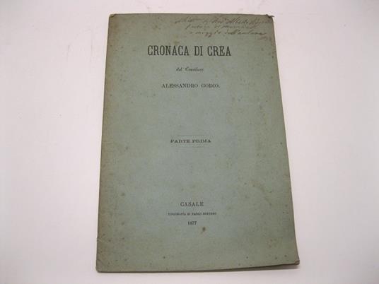 Cronaca di Crea. Parte prima - Alessandro Godio - copertina
