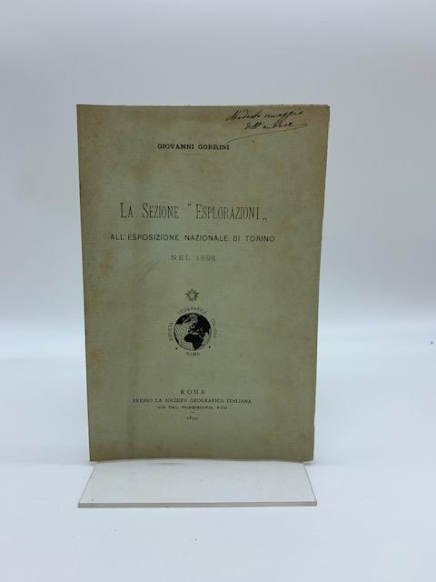 La sezione Esplorazioni all'Esposizione nazionale di Torino nel 1898 - Giovanni Gorrini - copertina