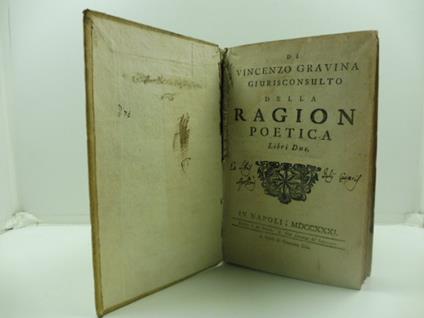 Della Ragion poetica. Libri due - Vincenzo Gravina - copertina