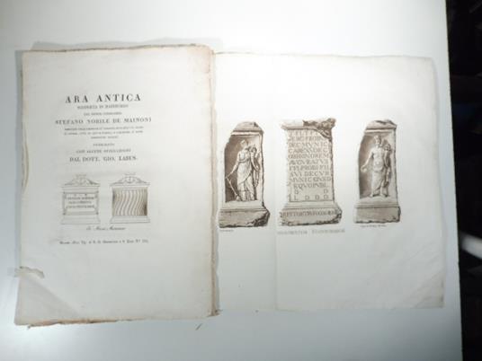 Ara antica scoperta in Hainburgo dal signor consigliere Stefano Nobile De Mainoni direttore delle fabbriche de' tabacchi, socio dell'I. R. Accad. di Scienze, Lett. ed Arti di Padova... pubblicata con alcune spiegazioni dal dott. Gio. Labus - Giovanni Labus - copertina
