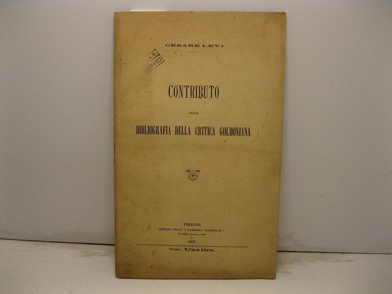 Contributo alla bibliografia della critica goldoniana