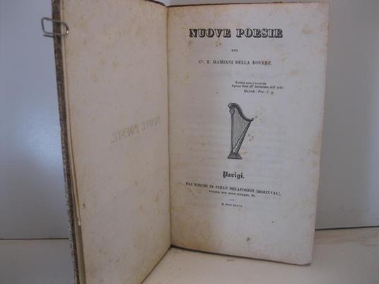 Nuove poesie del C.e T. Mamiani della Rovere - Terenzio Mamiani Della Rovere - copertina