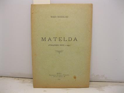 Matelda (Purgatorio, XXVII e segg.) - Mario Mandalari - copertina